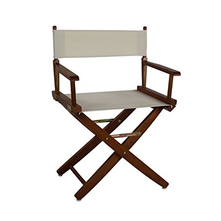 American Trails Extra-Wide Premium 18" Director's Chair Mission Oak Frame with Natural Canvas