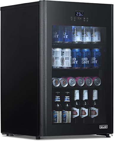 NewAir Froster and Beverage Refrigerator, Freestanding 125 Can Chiller with Party and Turbo Mode, Chills to 23 Degrees, Black, NBF125BK00