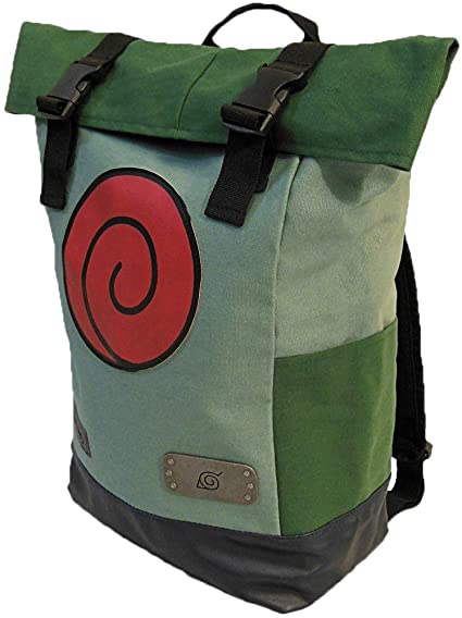 Ripple Junction Naruto Shippuden Uzumaki Clan Logo 17” Roll Top/Laptop Canvas Backpack