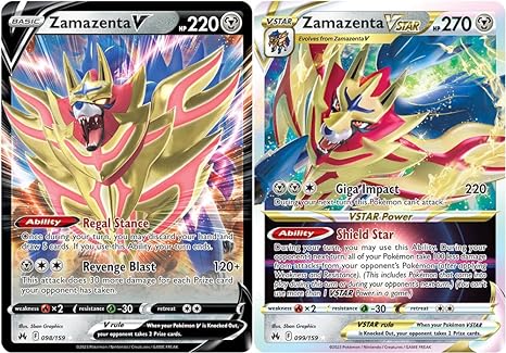 Zamazenta V & Vstar 099/159 - Crown Zenith - Pokemon Ultra Rare Card Lot