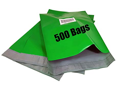 iMBAPrice 500-10x13 (Green) Color Poly Mailers Shipping Envelopes Bags (5x100, Total 500 Bags)