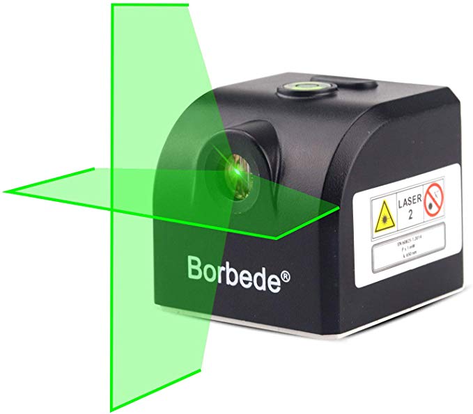 Borbede Mini Level Horizontal and Vertical Cross Lines Rechargeable Pocket Size Green Level