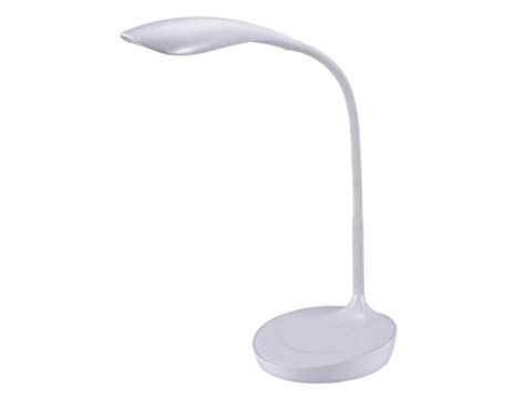 Bostitch Office KT-VLED1502-WHITE Gooseneck LED Desk Lamp with USB Charging Port, Dimmable, White