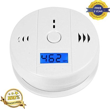 High Quality Carbon Monoxide Alarm With Warning Sensor And Gas Fire Poisoning Detectors And LCD Display Security Surveillance! 3 YEARS FREE GUARANTEE!