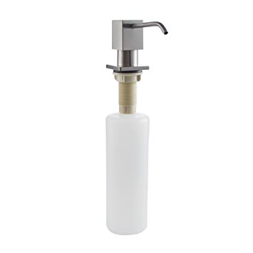 KES Lotion/Soap Dispenser with SUS 304 Stainless Steel Pump and PP Bottle Square Style Brushed Finish, PSD5-2