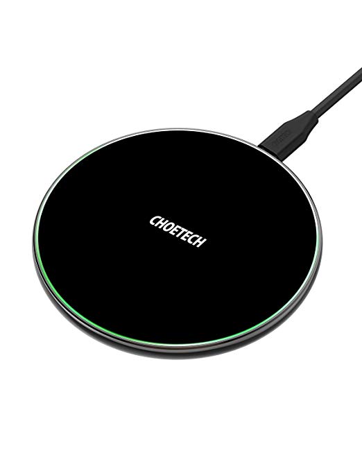 15W Fast Wireless Charger, CHOETECH Qi-Certified Wireless Charging Pad, 7.5W Compatible with iPhone Xs Max/XR/XS/X/8/8 Plus, New Airpods, 10W Fast-Charging Galaxy S10/S9/S9 /S8/S8 /Note 9 and More (No AC Adapter)