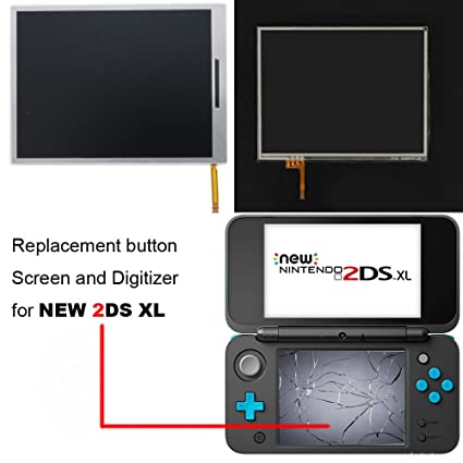 Button Screen and Digitizer for New 2DS XL, YTTL Replacement Parts Accessories Lower Screen LCD Display and Touch Screen for New Nintendo 2DS XL/ LL System Games Console