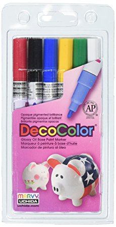 Uchida 200-6A 6-Piece Decocolor Fine Point Paint Marker Set