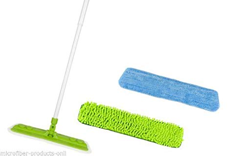 Starfiber Starmop Aquastar Microfiber Mop Kit Green Eco Friendly Cleaning 2 pads
