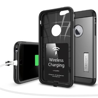 iPhone 6s Plus Case, Spigen® [Slim Armor Volt] Built-In Wireless Charge Receiver [Gunmetal] Great Protection Case for iPhone 6 Plus (2014) / 6s Plus (2015) - Gunmetal (SGP11566)