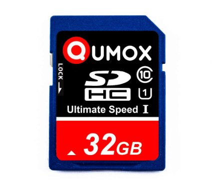 QUMOX 32GB SD HC 32 GB SDHC Class 10 UHS-I Secure Digital Memory Card HighSpeed Write Speed 40MB/S read speed upto 80MB/S