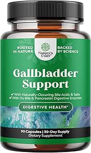 Ox Bile Salts for Gallbladder Support - Purified Bile Salts Supplement with Pancreatin Digestive Enzymes Ox Bile & Betaine HCL - Ox Bile Supplements for No Gallbladder & Digestive Health - 1 Month