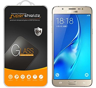 [2-Pack] Samsung Galaxy J7 (2016) Tempered Glass Screen Protector, Supershieldz Anti-Scratch, Anti-Fingerprint, Bubble Free, Lifetime Replacement Warranty