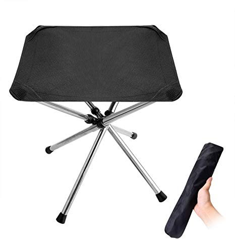 Folding Camping Stool,Portable Fishing Stool&Chair, Lightweight 1.4lbs Outdoor Slacker Chair for Backpacking, Hiking, BBQ, Picnic, Travel. 220lbs Capacity with Carry Bag