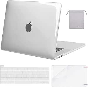 MOSISO Compatible with MacBook Pro 16 inch Case 2020 2019 Release A2141 with Touch Bar Touch ID, Plastic Hard Shell Case & Keyboard Cover & Screen Protector & Storage Bag, Crystal Clear