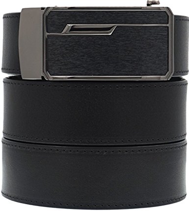 West Leathers Men's Premium Full Grain Leather Belt - No Break Heavy Duty Belt - No Holes Slide Ratchet Dress Belts -100 Year Warranty