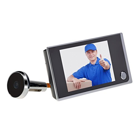 GGS 3.5 inch LCD Display Digital Video Door Peephole Viewer 120 Wide Angle Auto 2.0 Mega Pixel Camera