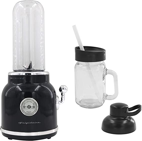 FRIGIDAIRE ESMM100-BLACK 300W Retro Smoothie Maker, Black, Standard