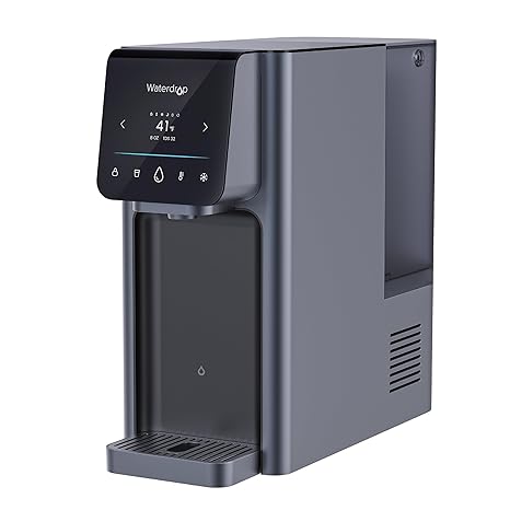 Waterdrop WD-A1 Water Cooler Dispenser, Countertop Reverse Osmosis System, Bottleless Water Cooler with Filtration, 6 Temperature Settings Hot Cold and Room Water, 2:1 Pure to Drain, No Installation