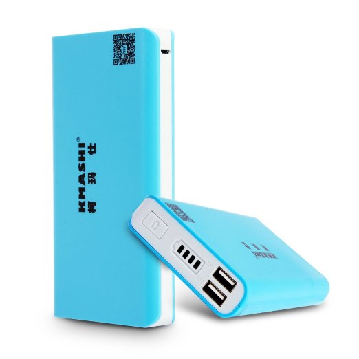 KMASHI 20000mAh External Battery  Power Bank for Smartphones and Tablets - Blue