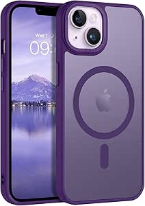 BENTOBEN for iPhone 13 Phone Case & iPhone 14 Phone Case, iPhone 13/14 Case [Compatible with MagSafe] Translucent Matte Shockproof Women Men Girl Protective Cover for iPhone 13/14 6.1", Purple