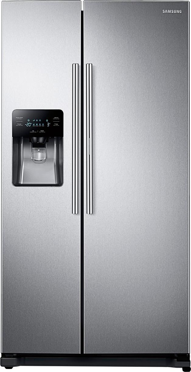 Samsung - 24.7 Cu. Ft. Side-by-Side Refrigerator with Food ShowCase and Thru-the-Door Ice and Water - Stainless steel