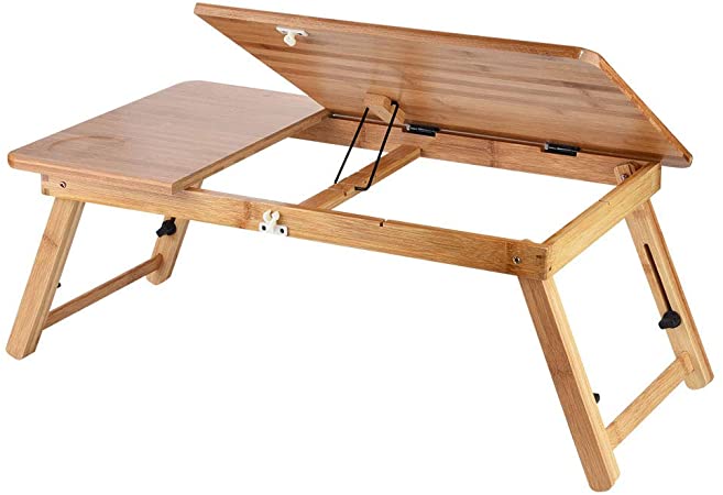 Zerone Laptop Tray Desk Laptop Bed Tray Bamboo Portable Foldable Wooden Bamboo CompuLaptop Table Sofa Bed Office Laptop Stand Adjustable (62 x 34)