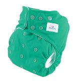 Leak Free Dual Opening Pocket Cloth Diaper 1 Size with 2 Types of Bamboo Insert for Newborn to Toddler Teal