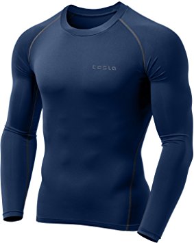 Tesla Men's Long Sleeve T-Shirt Baselayer Cool Dry Compression Top MUD11 / MUD01