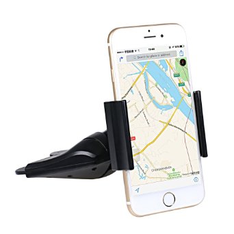 Car Mount,Gright® Universal One Touch Installation CD Slot Smartphone Car Mount Holder Cradle for Iphone 6S/6/5S/5C/5,6/6SPlus,Samsung Galaxy S7/S6/Edge/S5,Other Smartphones&GPS(BLACK)
