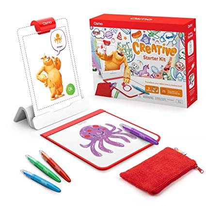 Osmo - Creative Starter Kit for iPad - Ages 5-10 - Creative Drawing & Problem Solving/Early Physics - STEM - (Osmo Base Included)