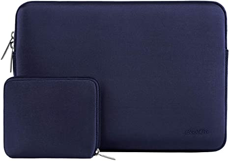 MOSISO Laptop Sleeve Compatible with MacBook Air 13 inch M2 A2681 M1 A2337 A2179 A1932 2023-2018/Pro 13 M2 M1 A2338 A2251 A2289 A1989 A1706 A1708, Neoprene Bag Cover with Small Case, Navy Blue