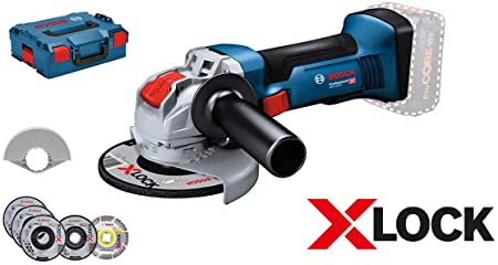 Bosch Professional 0615990L6V 18V-8 (18 Volt, 5 System GWX 18 V-8 Angle Grinder (for X-Lock Accessories, Diameter: 125 mm, Including Five-Piece Cutting and Grinding Disc Set, L-BoxX), 800 W, Blue