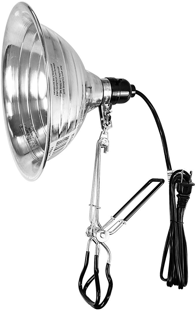 Simple Deluxe HIWKLTHEAVYCLAMPLIGHTM Tight Grip Clamp Lamp Light with 8.5 Inch Aluminum Reflector up to up to 150 Watt E26 Socket (no Bulb Included) 6 Feet 18/2 SPT-2 Cord, Silver