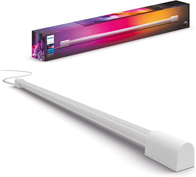 Philips Hue Play Gradient Light Tube, Compact, White, Surround Lighting (Sync with TV, Music and Gaming), Hue Hub & Hue Sync Box Required