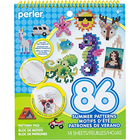 Perler 80-22860 Instruction Pad for Fuse Beads, 86 Patterns, Summertime Fun Piece