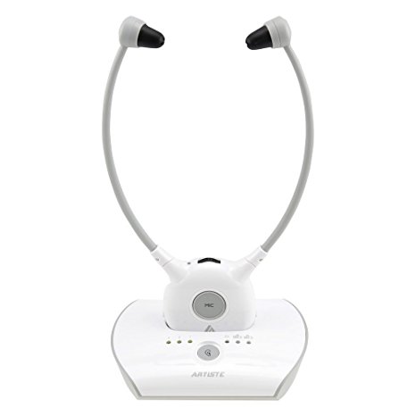 Hearing Aid Headphones,Artiste APH100 the Old Man TV Earphones Hifi 2.4GHz Wireless Headphones with Commercial Installation for TV Phone Computer