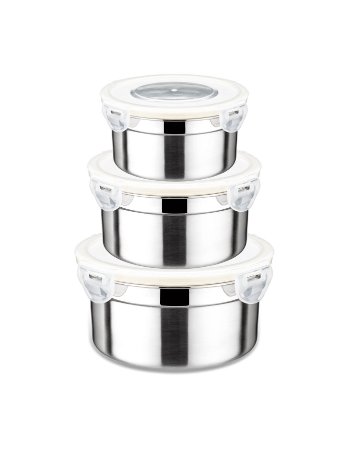 Steelware Leak-proof Stainless Steel Food Storage and Lunch Containers (Set of 3)