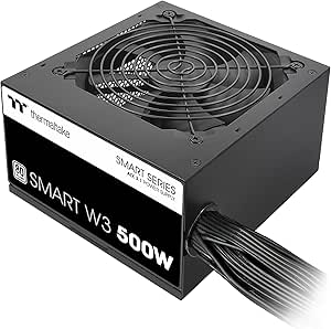 Smart W3 Series 80Plus Certified 500W Power Supply; ATX v3.1 Spec; 120mm FDB Fan; 5 Year Warranty; PS-SPW-0500NNFAWU-1