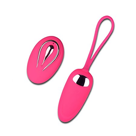 Vibrating Egg, Bluesky Silicone Wireless Powerful 12 Speed Vibrating Egg USB Charging Two-Way Control- Pink