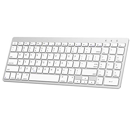 OMOTON Bluetooth Keyboard with Numeric Keypad Compatible with 2018 iPad Pro 11 / 12.9, New iPad 9.7 Inch, iPad Air, iPad Mini, iPhone and Other Bluetooth Enabled Devices, White