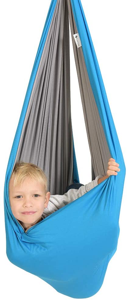 Sensory Swing for Kids Indoor & Outdoor - 360° Swivel Hanger, Double Layer Reversible Therapy Swing for Children & Adults with Special Needs, Autism, ADHD, SPD