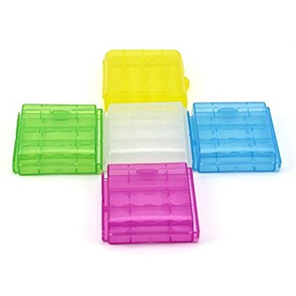 Mini Butterball Colorful 5 PCS of AA / AAA 4 Cell Battery Storage Case - Hard Case Box