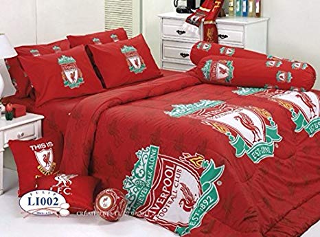 Liverpool Football Club Bed Fitted Sheet Set (Twin, LI002) 3 Pieces (1 Bed Fitted Sheet, 1 Standard Pillow Case and 1 Standard Bolster Case)