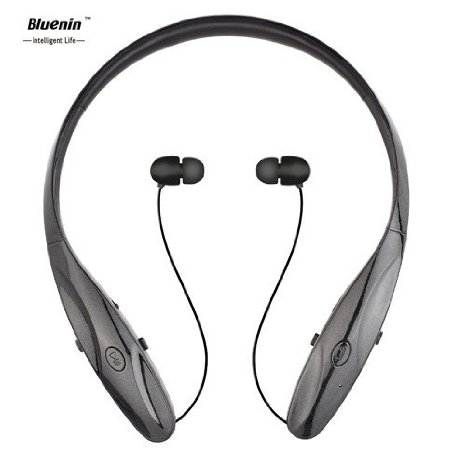 Bluetooth Headset Hbs-950 Bluetooth Headphone Bluenin Wireless Bluetooth Hands-free Headsetearphoneearbud for Apple Iphonesamsungsonyipad and Other Bluetooth Device Retail Package Black