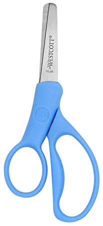 Westcott School Kumfy Grip Left Handed Kids Scissors, 5-Inch, Blunt, Colors Vary (13594)