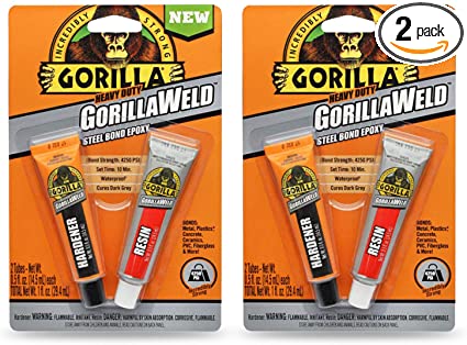 Gorilla Heavy Duty GorillaWeld Steel Bond 2-Part Epoxy, (Pack of 2)