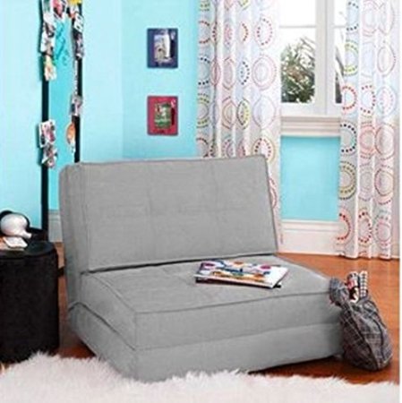 Flip Chair Convertible Sleeper Dorm Bed Couch Lounger Sofa, Gray