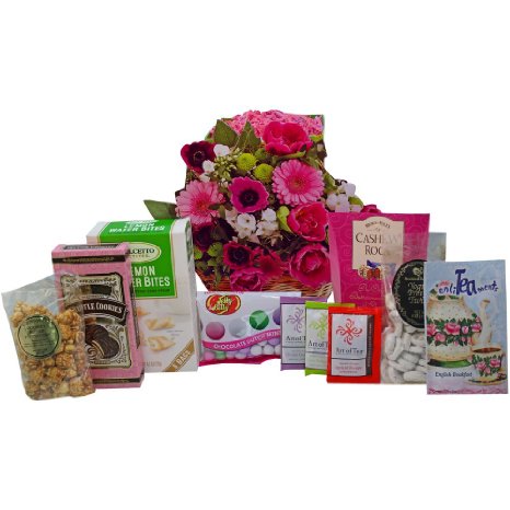 Art of Appreciation Gift Baskets Blooming Gift Bag of Tea, Sweets and Treats