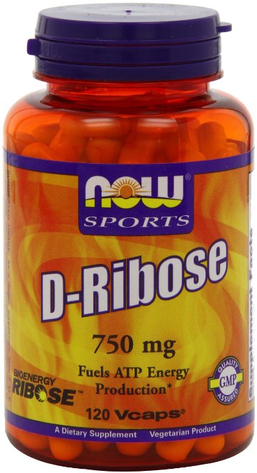 Now Foods D-Ribose 750mg, Veg-capsules Bioenergy, 120-Count